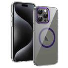 For iPhone 16 Pro Max Ice Feel HD Transparent MagSafe PC Full Coverage Phone Case(Purple) - 1