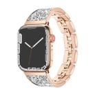 For Apple Watch SE 2023 44mm Bling Diamond Bracelet Metal Watch Band(Rose Gold Silver) - 1