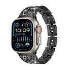 For Apple Watch Ultra 2 49mm Bling Diamond Bracelet Metal Watch Band(Black) - 1