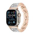 For Apple Watch Ultra 2 49mm Bling Diamond Bracelet Metal Watch Band(Rose Gold Silver) - 1