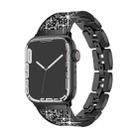 For Apple Watch Series 9 45mm Bling Diamond Bracelet Metal Watch Band(Black) - 1