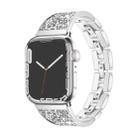 For Apple Watch Series 9 45mm Bling Diamond Bracelet Metal Watch Band(Silver) - 1