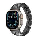 For Apple Watch Ultra 49mm Bling Diamond Bracelet Metal Watch Band(Black) - 1