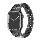 For Apple Watch Series 7 45mm Bling Diamond Bracelet Metal Watch Band(Black) - 1