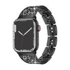 For Apple Watch Series 6 44mm Bling Diamond Bracelet Metal Watch Band(Black) - 1