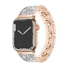 For Apple Watch Series 6 44mm Bling Diamond Bracelet Metal Watch Band(Rose Gold Silver) - 1