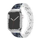 For Apple Watch Series 5 44mm Bling Diamond Bracelet Metal Watch Band(Silver Blue) - 1