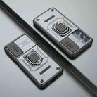 For Samsung Galaxy M35 Sliding Camshield TPU + PC Shockproof Phone Case with Holder(Grey) - 2