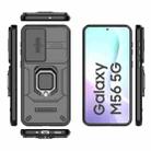 For Samsung Galaxy M56 5G Sliding Camshield TPU + PC Shockproof Phone Case with Holder(Black) - 3