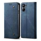 For Samsung Galaxy A06 4G Denim Texture Casual Style Horizontal Flip Leather Case(Blue) - 1