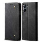 For Samsung Galaxy A06 4G Denim Texture Casual Style Horizontal Flip Leather Case(Black) - 1