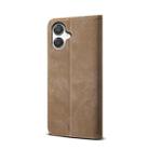 For Samsung Galaxy A06 5G Denim Texture Casual Style Horizontal Flip Leather Case(Khaki) - 3