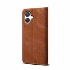 For Samsung Galaxy A06 5G Denim Texture Casual Style Horizontal Flip Leather Case(Brown) - 3