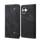For Samsung Galaxy A06 5G Denim Texture Casual Style Horizontal Flip Leather Case(Black) - 1
