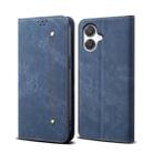 For Samsung Galaxy A07 4G Denim Texture Casual Style Horizontal Flip Leather Case(Blue) - 1