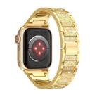 For Apple Watch Ultra 2 49mm S-Type Diamond Metal Watch Band(Gold) - 3