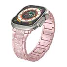 For Apple Watch Ultra 2 49mm S-Type Diamond Metal Watch Band(Rose Pink) - 1