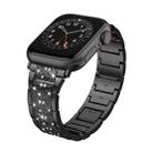 For Apple Watch Series 9 45mm S-Type Diamond Metal Watch Band(Black) - 1