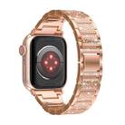 For Apple Watch Series 9 45mm S-Type Diamond Metal Watch Band(Rose Gold) - 3