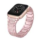 For Apple Watch Series 9 45mm S-Type Diamond Metal Watch Band(Rose Pink) - 1