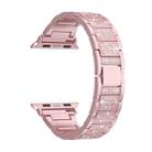 For Apple Watch Series 9 45mm S-Type Diamond Metal Watch Band(Rose Pink) - 2