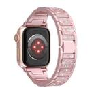 For Apple Watch Series 9 45mm S-Type Diamond Metal Watch Band(Rose Pink) - 3