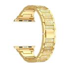 For Apple Watch Series 8 41mm S-Type Diamond Metal Watch Band(Gold) - 2