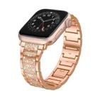 For Apple Watch Series 7 41mm S-Type Diamond Metal Watch Band(Rose Gold) - 1