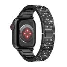 For Apple Watch Series 7 45mm S-Type Diamond Metal Watch Band(Black) - 3