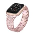 For Apple Watch Series 7 45mm S-Type Diamond Metal Watch Band(Rose Pink) - 1