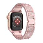 For Apple Watch Series 7 45mm S-Type Diamond Metal Watch Band(Rose Pink) - 3