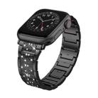 For Apple Watch Series 4 44mm S-Type Diamond Metal Watch Band(Black) - 1