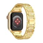 For Apple Watch Series 4 44mm S-Type Diamond Metal Watch Band(Gold) - 3