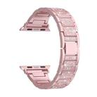For Apple Watch Series 3 42mm S-Type Diamond Metal Watch Band(Rose Pink) - 2