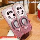 For Xiaomi 14 Ultra Plated Gradient Glitter Round Holder TPU Phone Case(Silver) - 3