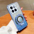 For Xiaomi 14 Pro Plated Gradient Glitter Round Holder TPU Phone Case(Sierra Blue) - 1