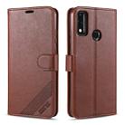 For Huawei Honor 9X Lite AZNS Sheepskin Texture Horizontal Flip Leather Case with Holder & Card Slots & Wallet(Brown) - 1