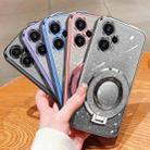 For Xiaomi Poco F5 Plated Gradient Glitter Round Holder TPU Phone Case(Purple) - 2