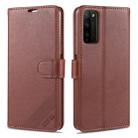 For Huawei Honor 30 Youth AZNS Sheepskin Texture Horizontal Flip Leather Case with Holder & Card Slots & Wallet(Brown) - 1