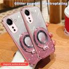 For Redmi 13C 4G Plated Gradient Glitter Round Holder TPU Phone Case(Silver) - 3