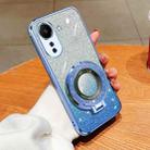 For Redmi 13C 4G Plated Gradient Glitter Round Holder TPU Phone Case(Sierra Blue) - 1