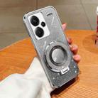 For Redmi Note 13 Pro+ Plated Gradient Glitter Round Holder TPU Phone Case(Silver) - 1