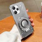 For Redmi 12 5G Plated Gradient Glitter Round Holder TPU Phone Case(Silver) - 1