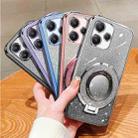 For Redmi 12 5G Plated Gradient Glitter Round Holder TPU Phone Case(Silver) - 2