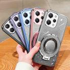 For Redmi 12 4G Plated Gradient Glitter Round Holder TPU Phone Case(Silver) - 2