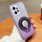 For Redmi Note 12 4G Global Plated Gradient Glitter Round Holder TPU Phone Case(Purple) - 1