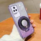 For Redmi K50 / K50 Pro Plated Gradient Glitter Round Holder TPU Phone Case(Purple) - 1