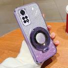 For Redmi Note 11S Plated Gradient Glitter Round Holder TPU Phone Case(Purple) - 1