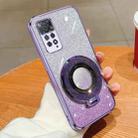 For Redmi Note 11 Pro 4G / 5G Global Plated Gradient Glitter Round Holder TPU Phone Case(Purple) - 1