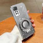 For Redmi Note 11 Pro 4G / 5G Global Plated Gradient Glitter Round Holder TPU Phone Case(Silver) - 1